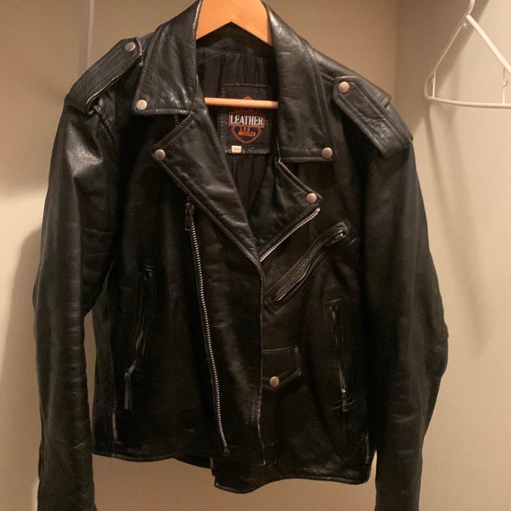 Vintage Lucky Leather of Los Angeles motorcycle jacket.